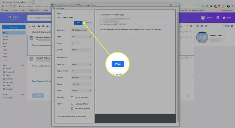 Print All Yahoo Emails Without Ads on Your Computer
