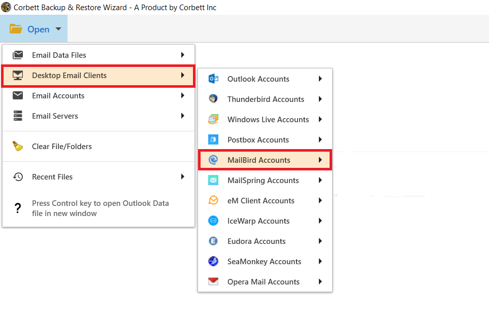 export mailbird settings