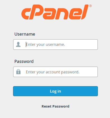 enter cpanel credentials