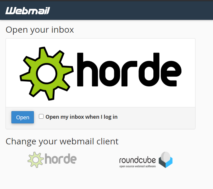 select webmail account