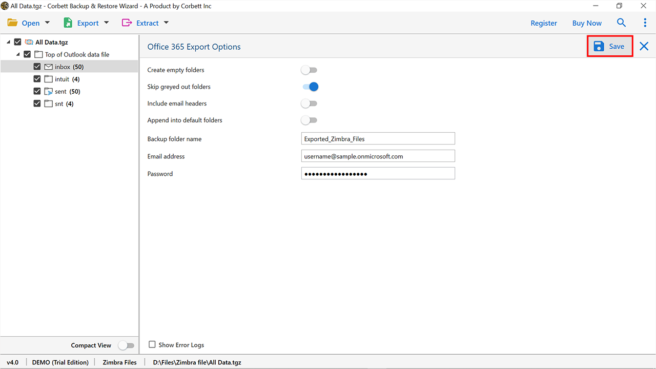 Direct Technique to Open/Export Zimbra TGZ files to Computer