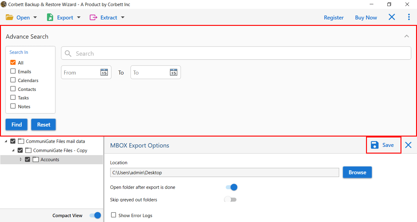 use advance search option