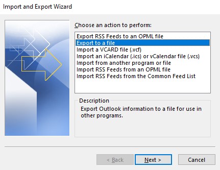 export to a file