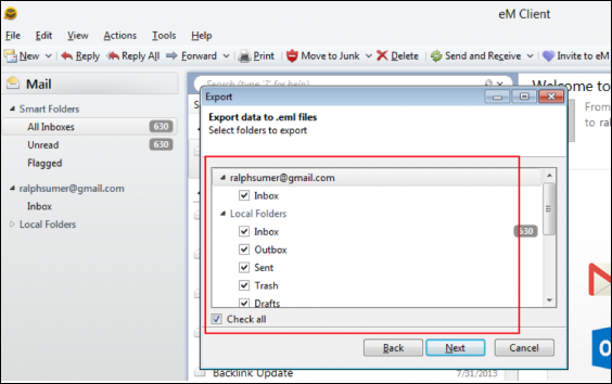 export em client to outlook