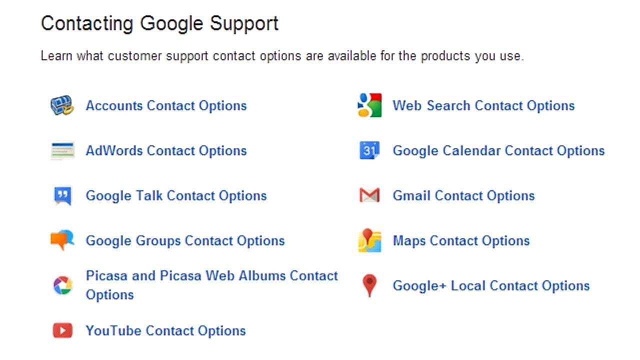 Contact Gmail Support