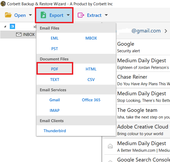 export Postbox emails to PDF
