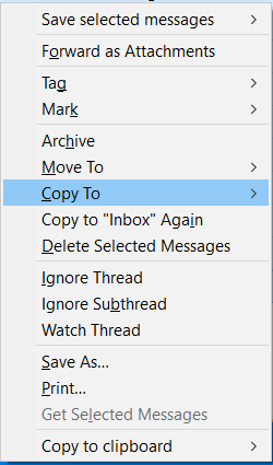 select Copy to option