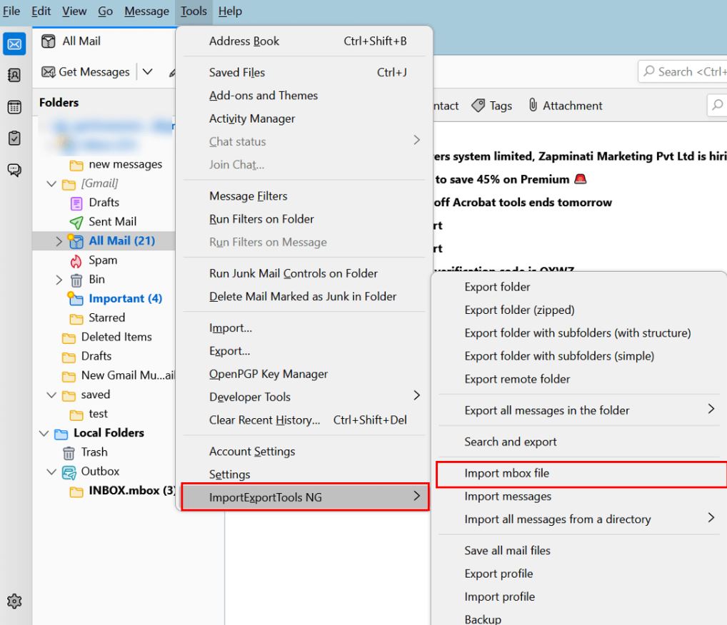import mbox file in thunderbird