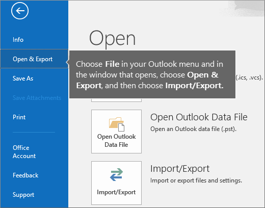 open and export