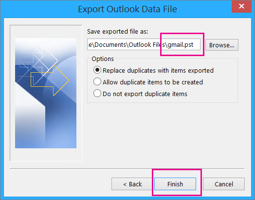 save exported file
