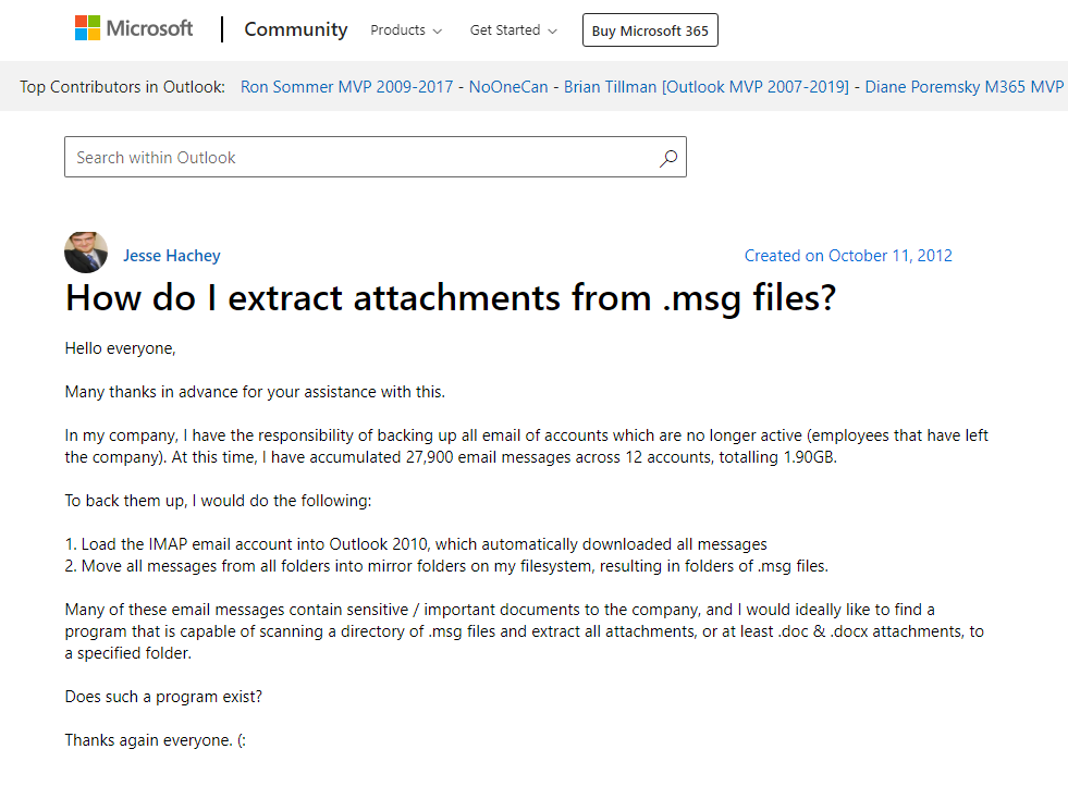 batch extract attachments from MSG file