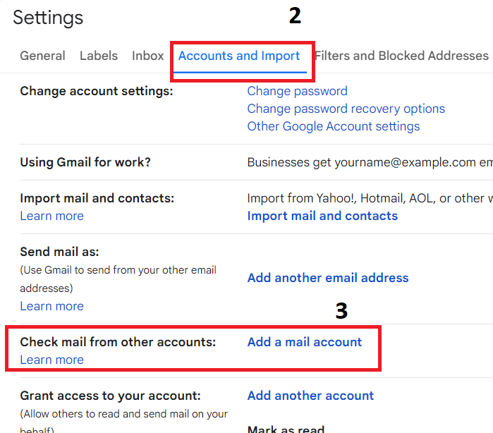 click accounts and import then add a mail account