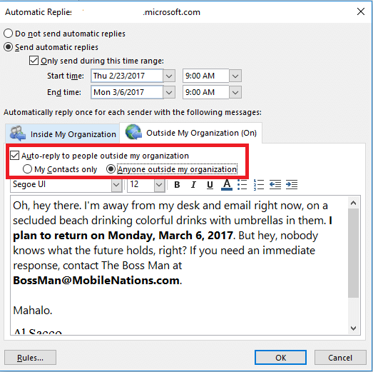 how-to-set-up-automatic-outlook-out-of-office-replies-windows-central