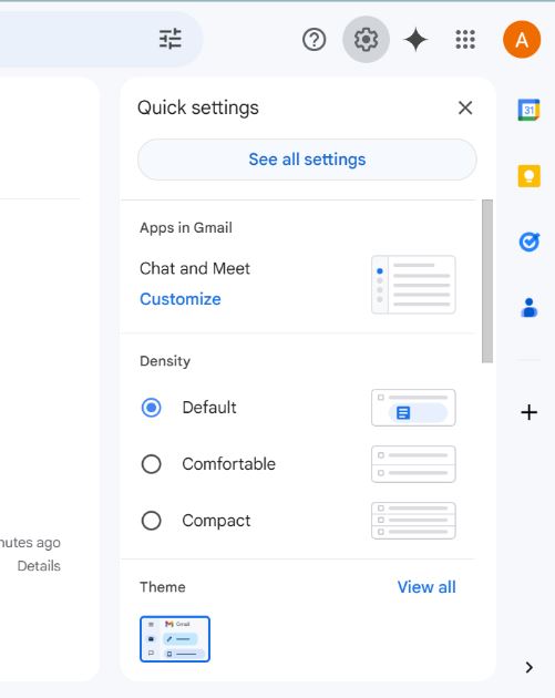 go to gmail settings