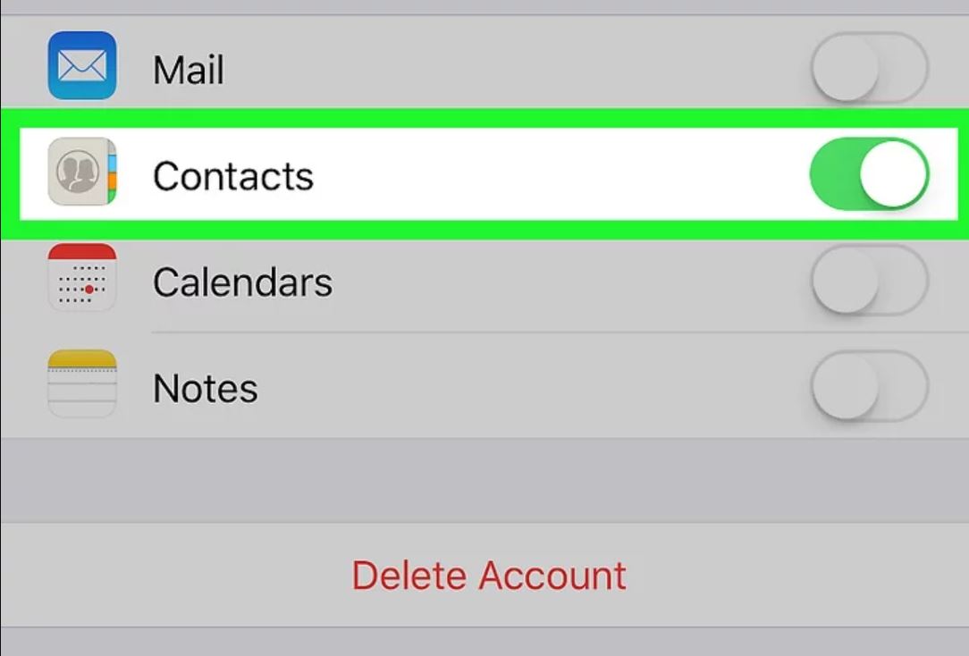 enable contacts option