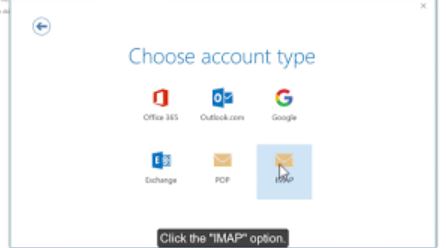 click on imap option