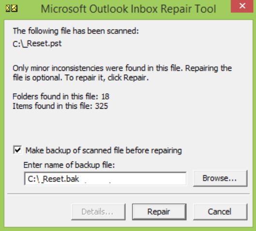 repair corrupt pst file