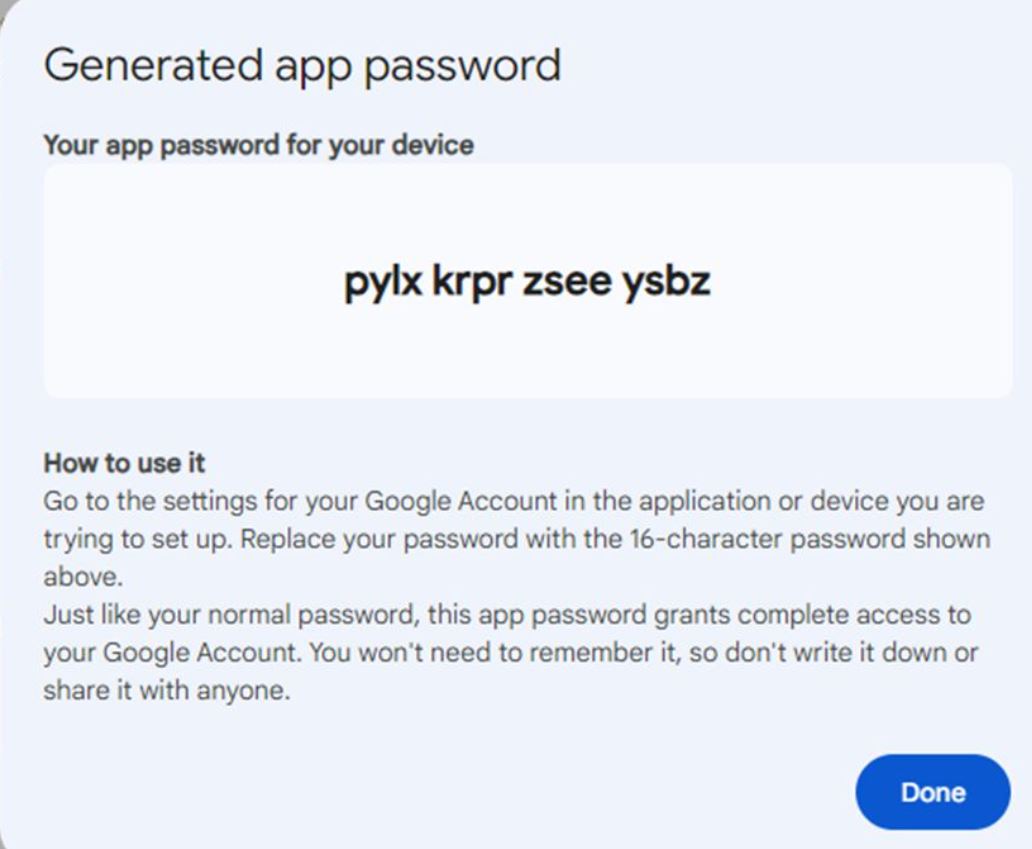 generate app password