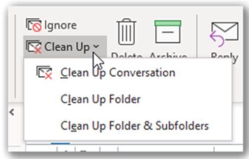 choose clean up options