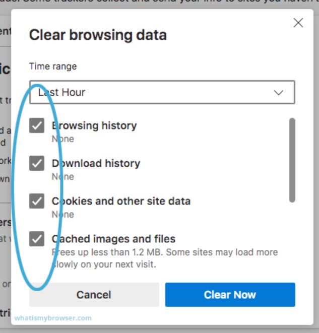 clear browsing data