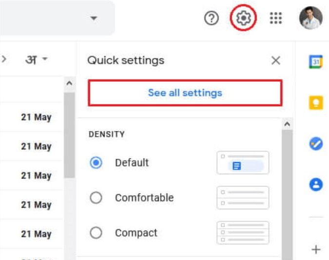 go to gmail settings