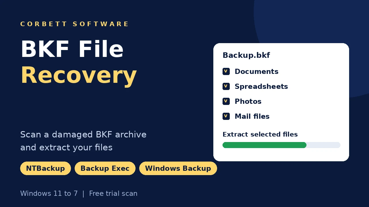 BKF File Recovery video walkthrough