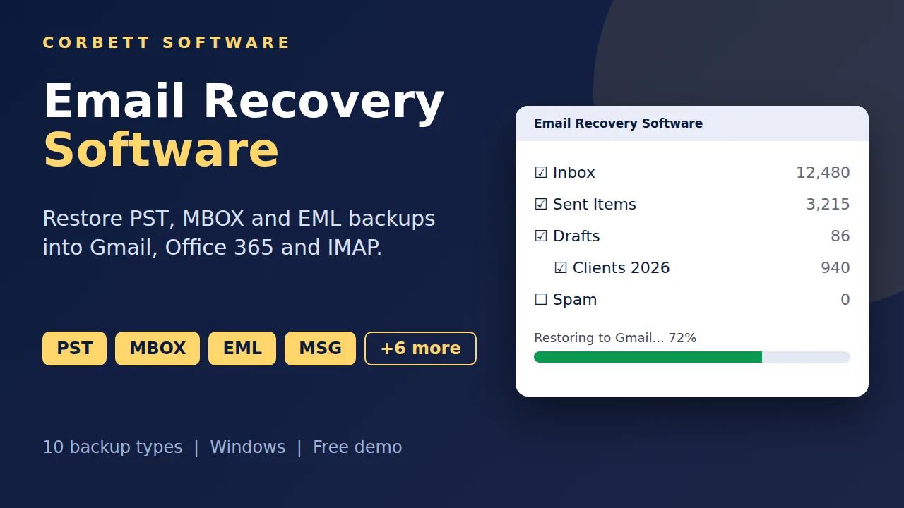 Email Recovery Software video walkthrough