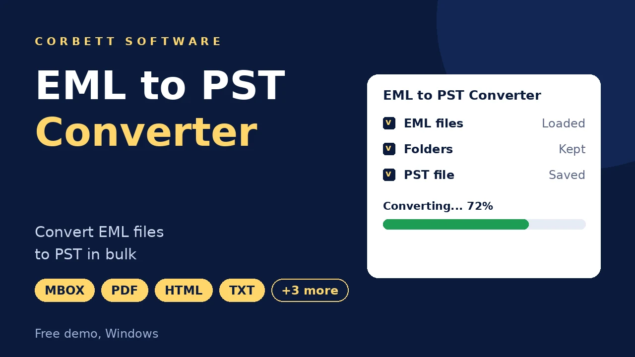 EML to PST Converter video walkthrough