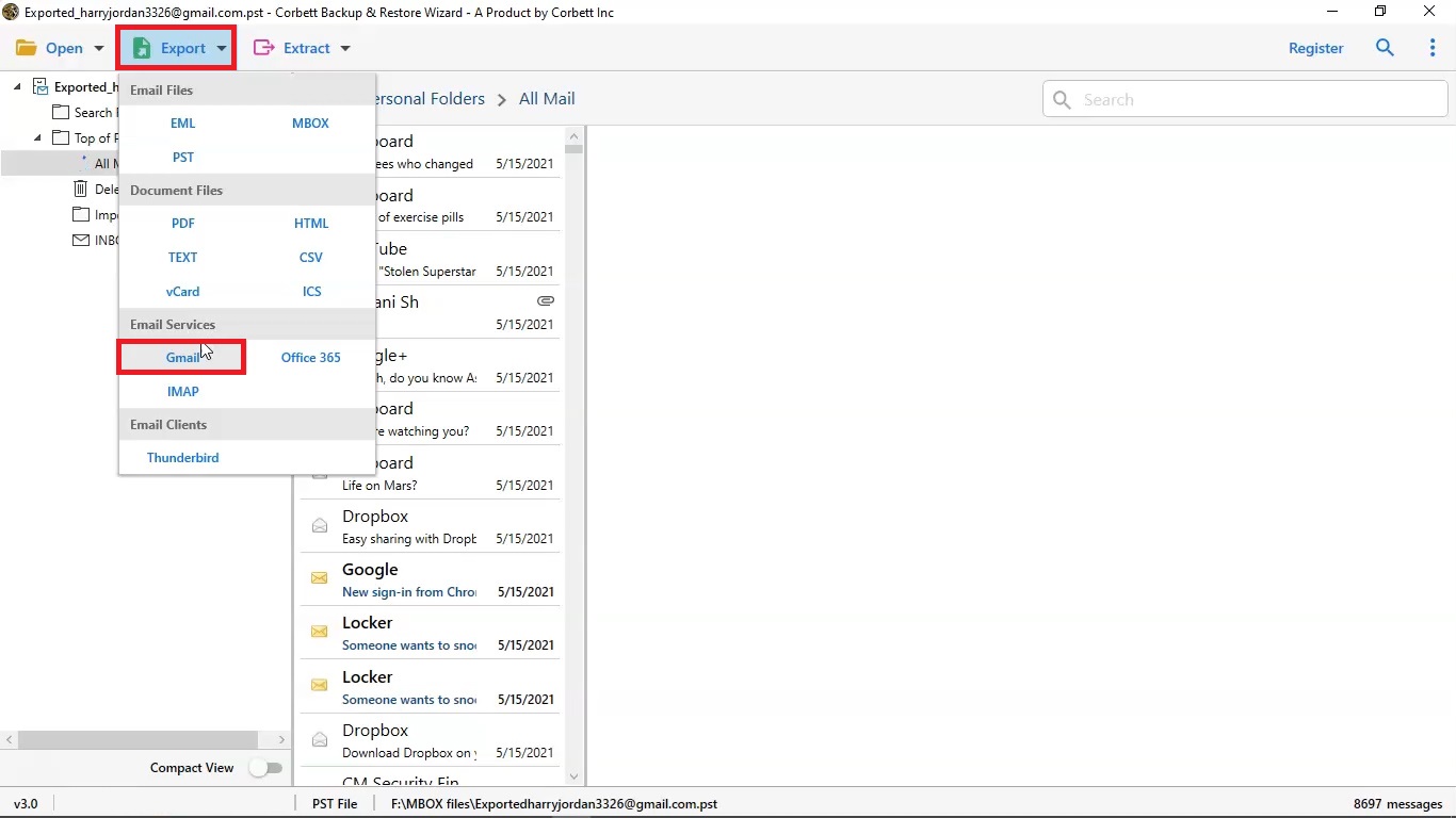 Rackspace to Gmail migration tool
