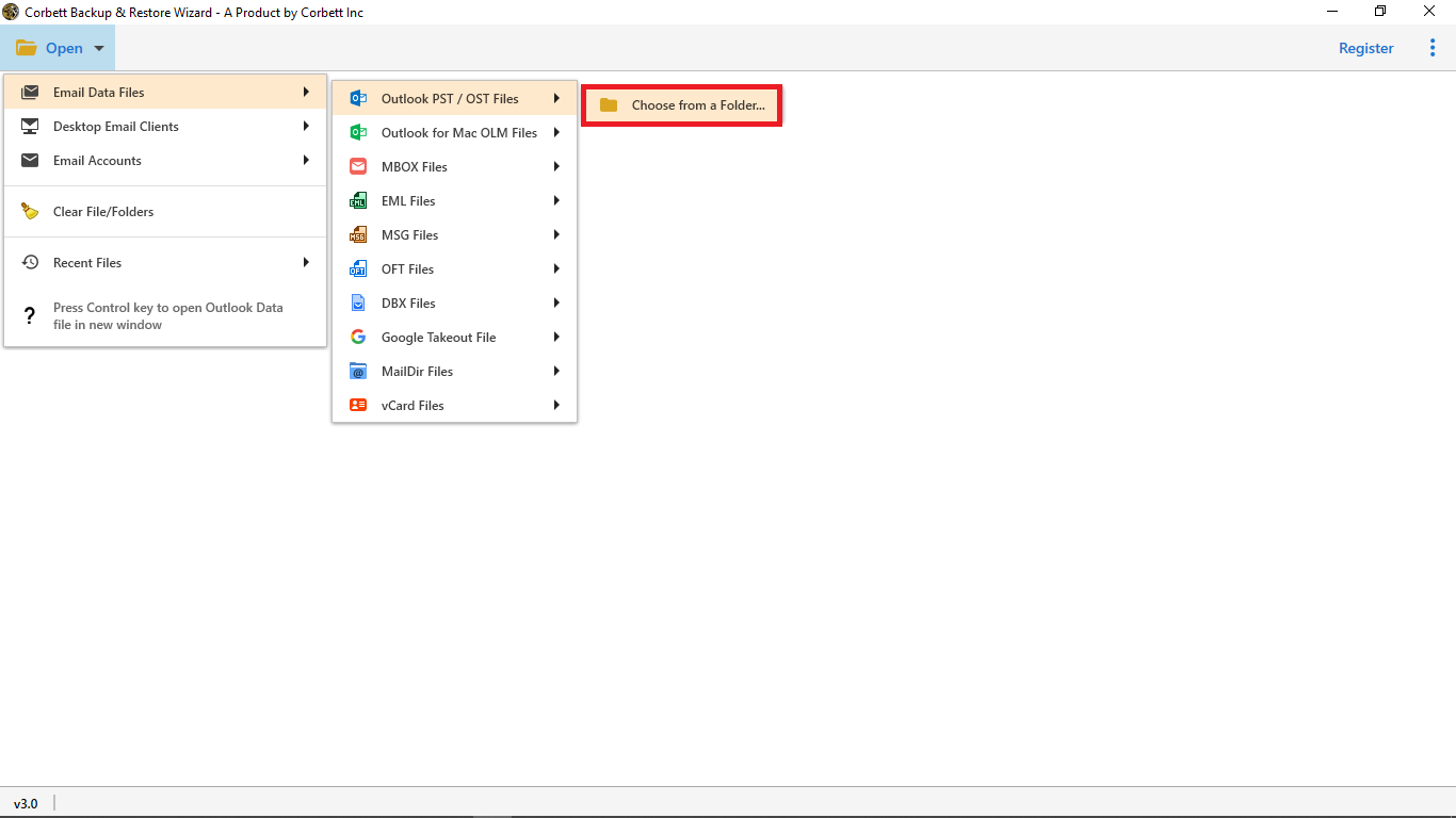 Add EML files to import OLM calendar to Gmail