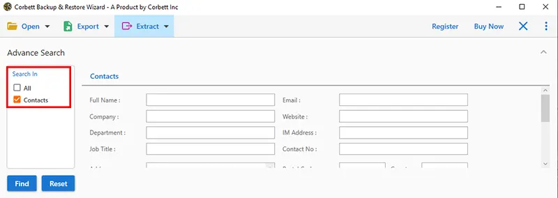 vCard contacts converter filters