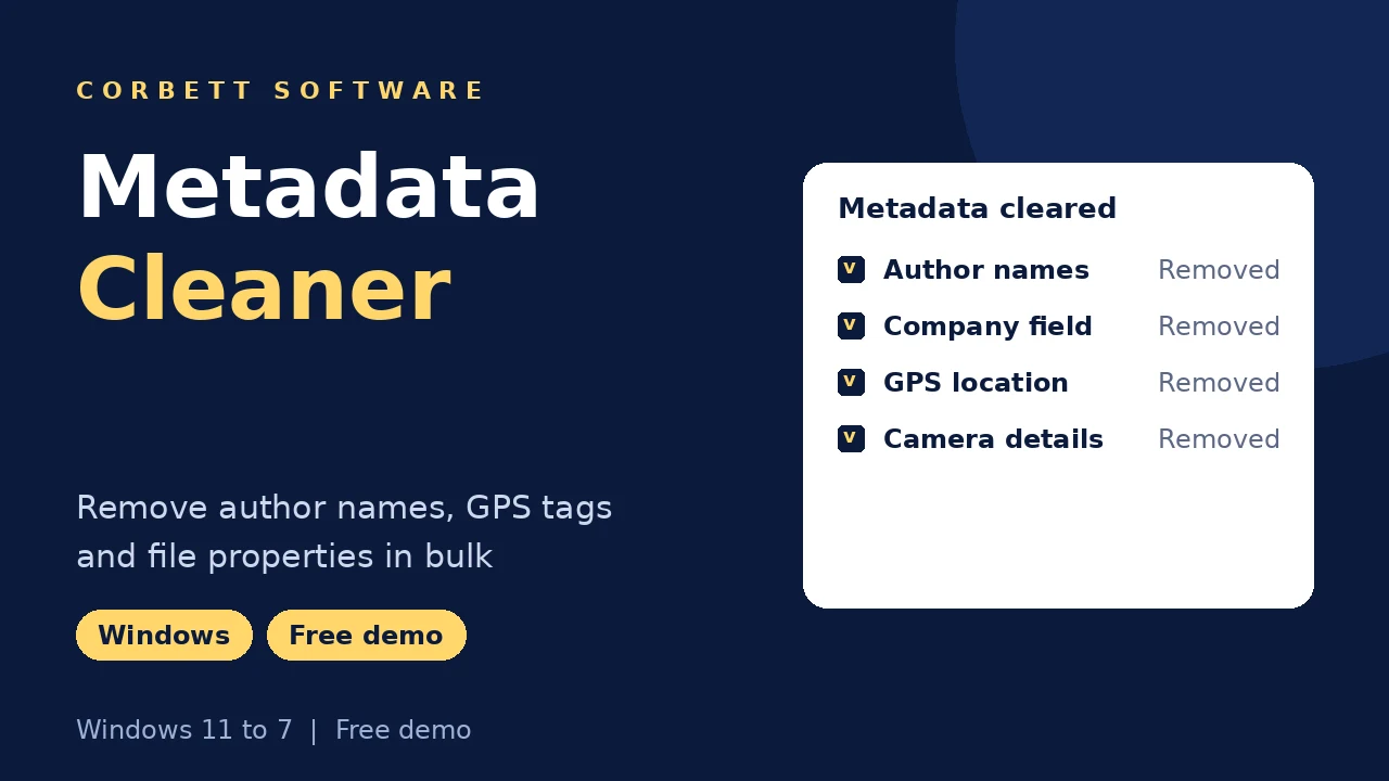Metadata Cleaner video walkthrough