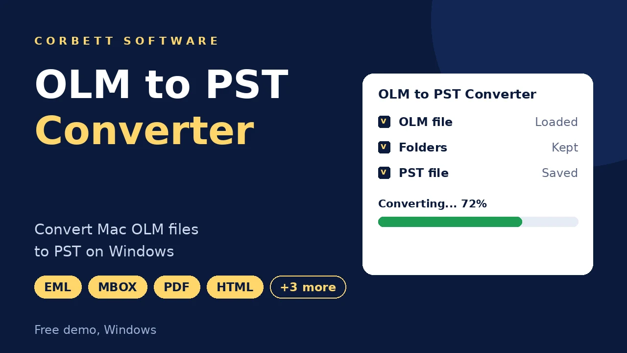 OLM to PST Converter video walkthrough
