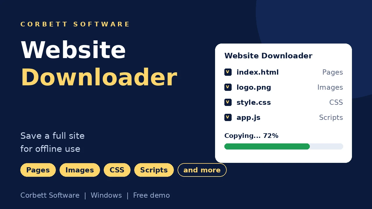 Website Downloader video walkthrough