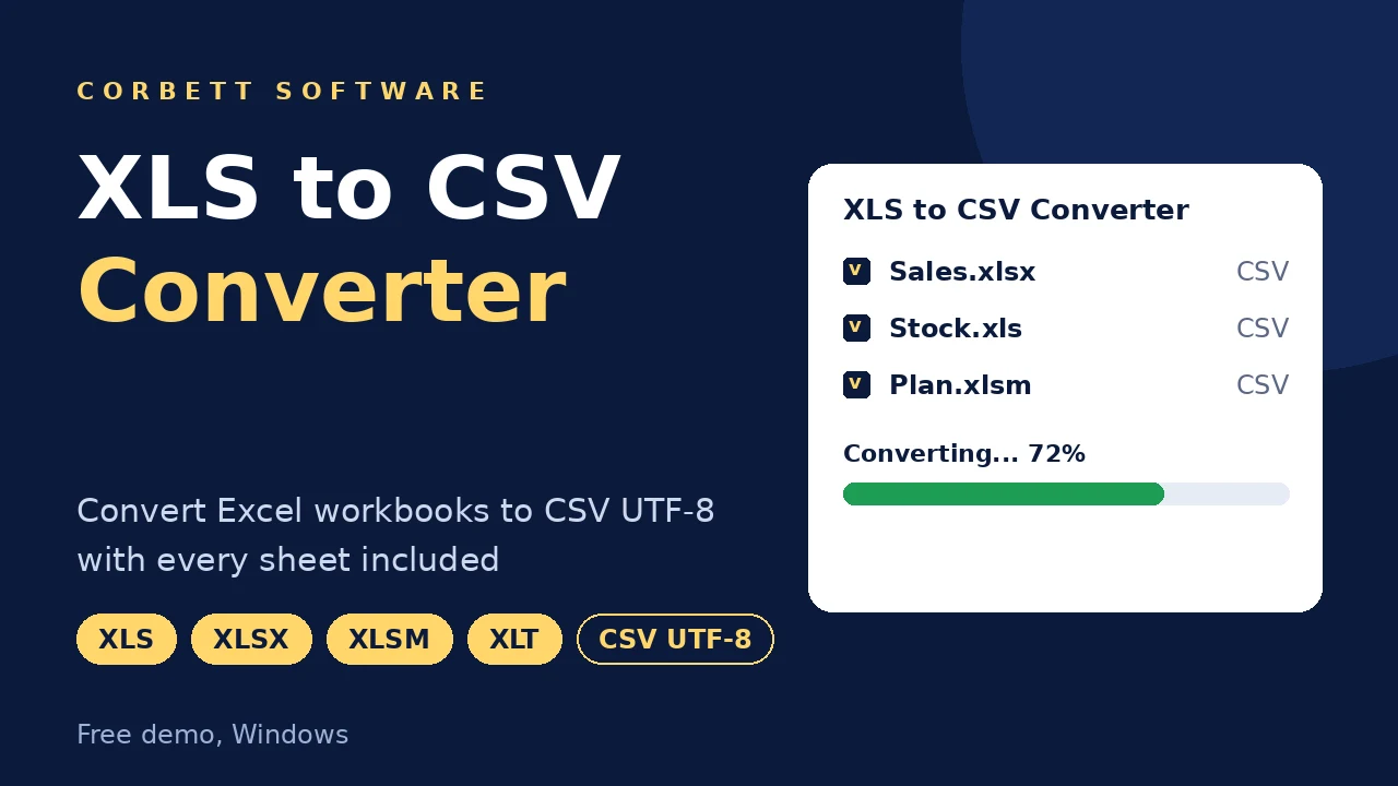 XLS to CSV Converter video walkthrough